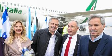 Alberto Fernández en Israel con Felipe Solá (Foto: Twitter)