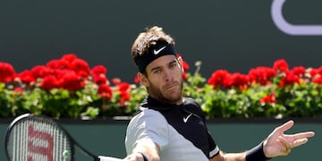 Mar 17, 2018; Indian Wells, CA, USA; Juan Martin Del Potro (ARG) as he defeated Milos Raonic (not pictured) in his semifinal match in the BNP Paribas Open at the Indian Wells Tennis Garden\u002E Mandatory Credit: Jayne Kamin-Oncea-USA TODAY Sports
