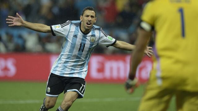 Maxi Rodríguez ante Holanda en el Mundial 2014