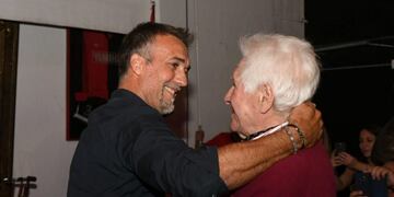 Batistuta y Griffa en el Coloso