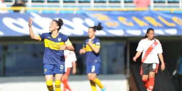 Boca y River en el primer Superclásico profesional del fútbol femenino\u002E (Lucía Merle/Clarín)