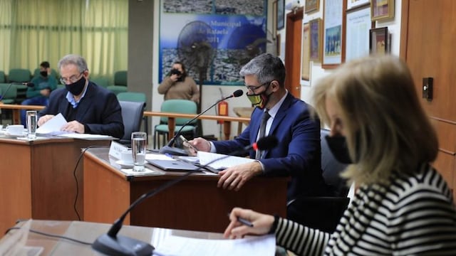 Marta Pascual y Lalo Bonino (PRO) y Miguel Destéfanis (UCR) del bloque Cambiemos