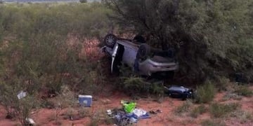 El vuelco ocurrió en la Ruta nacional 20, cerca de la localidad de La Tranca, en San Luis\u002E (Twitter)