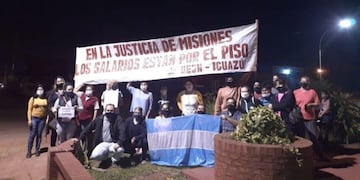 En Iguazú los trabajadores se concentraron en una plazoleta\u002E
