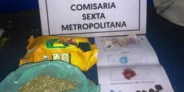 La droga pretendía ser pasada en un paquete de yerba\u002E (Prensa Policía del Chaco)