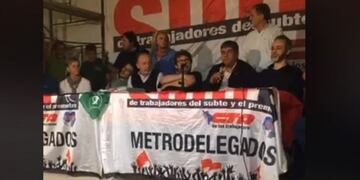 Pablo Moyano habló durante la conferencia de prensa de los metrodelegados\u002E
