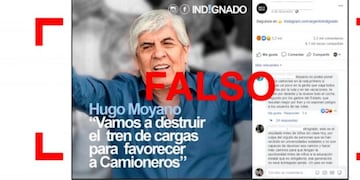 Es falso que Moyano dijo: "Vamos a destruir el tren de cargas para favorecer a camioneros (sic)"