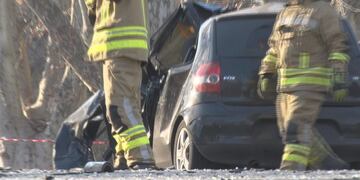 El Volkswagen Fox despistó después del impacto\u002E (@jgiaccaglia)