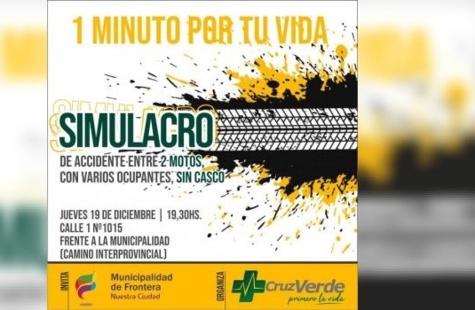 Realizarán un nuevo simulacro de accidente vial