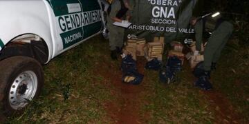 Gendarmería secuestró 143 kilos de marihuana\u002E (Prensa Gendarmería)