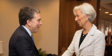 El ministro de Hacienda, Nicolás Dujovne, termina su reunión con la directora del FMI, Christine Lagarde, en la sede del organismo en Washington, Estados Unidos\u002E