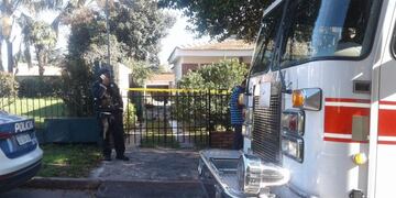 Derrumbe de medianera en Carlos Paz