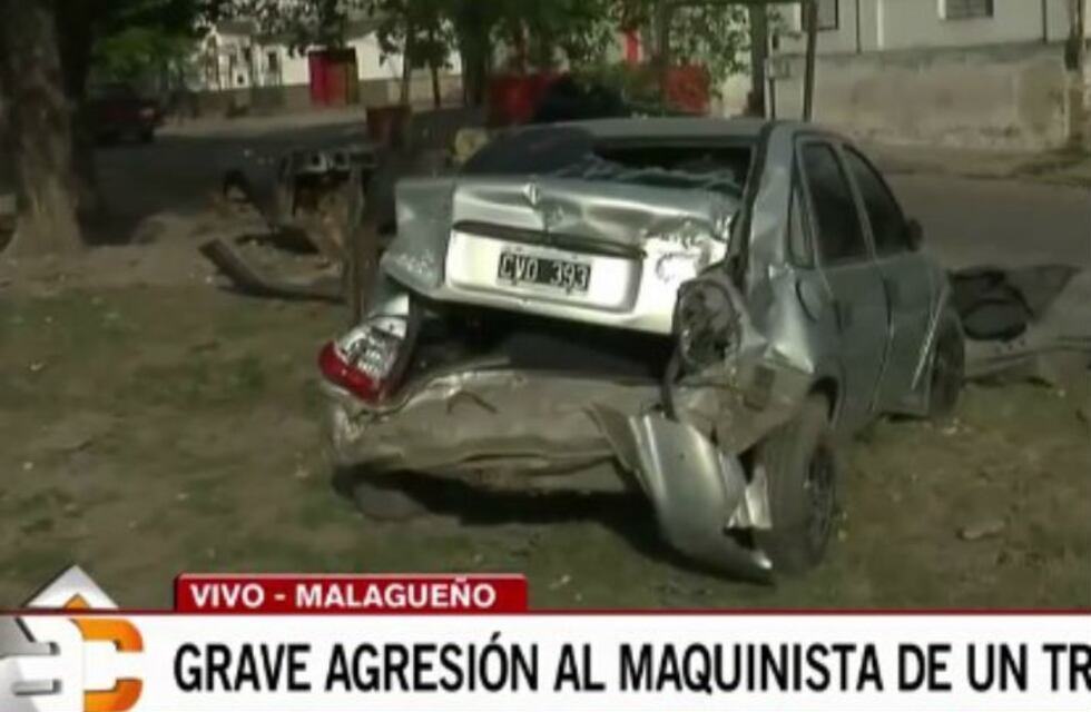Brutal agresión al chofer de un tren que chocó a un auto en Malagueño