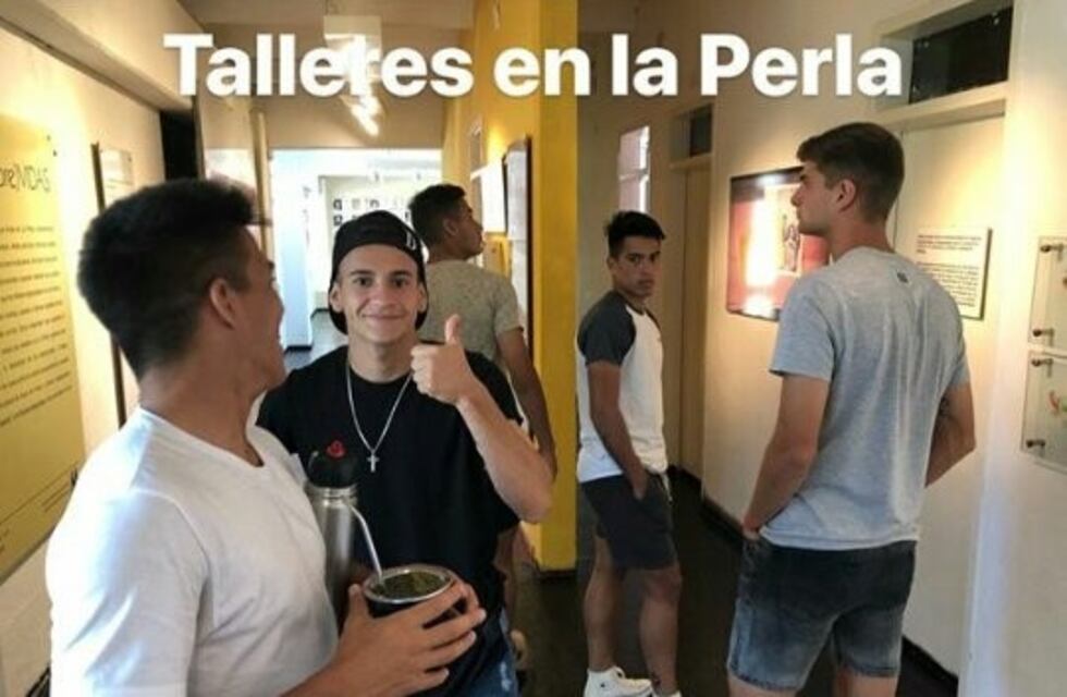 Komar, Ojeda y otros juveniles de Talleres, de visita en el Museo de la Memoria