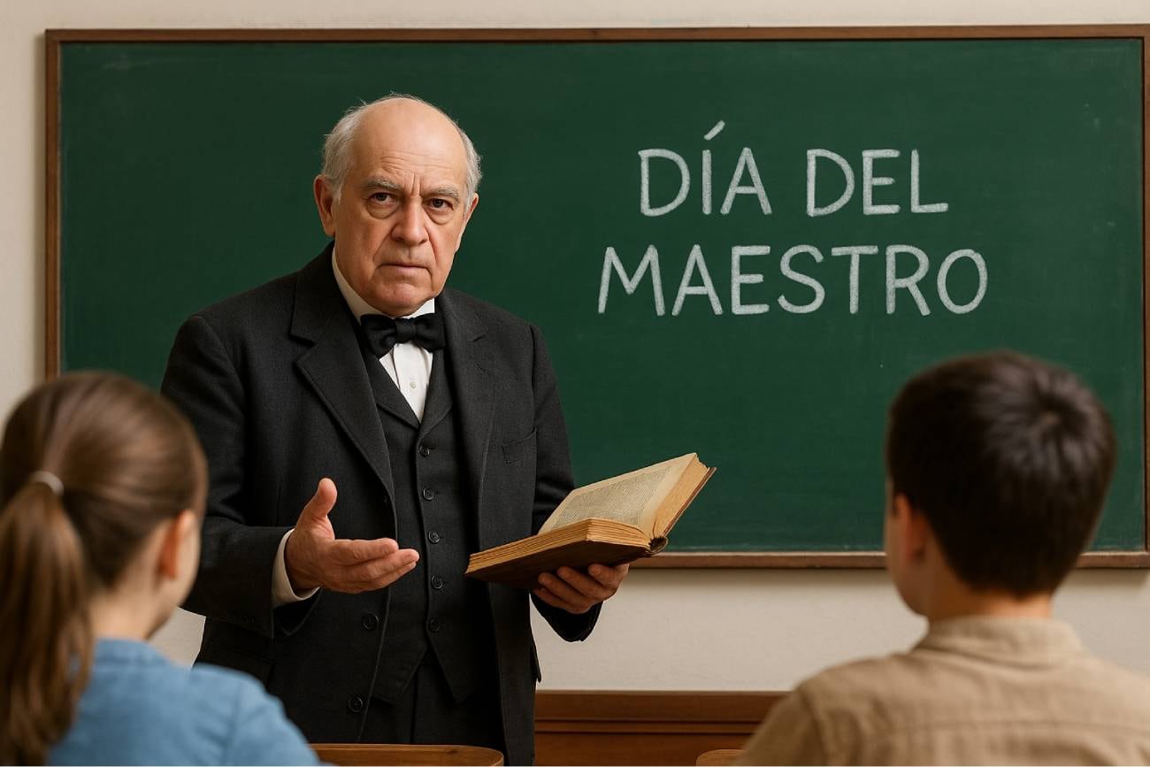 Domingo Faustino Sarmiento, padre del aula. Imagen creada con inteligencia artificial.