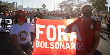 "Fuera Bolsonaro" fue una de las pancartas más utilizadas en las movilizaciónes.
