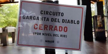 Debido a la crecida del río Iguazú, cerraron el circuito Garganta del Diablo.