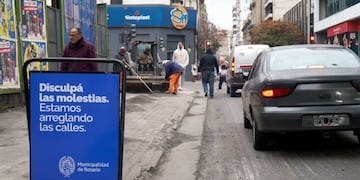 Trabajos de reparación en calle San Lorenzo
