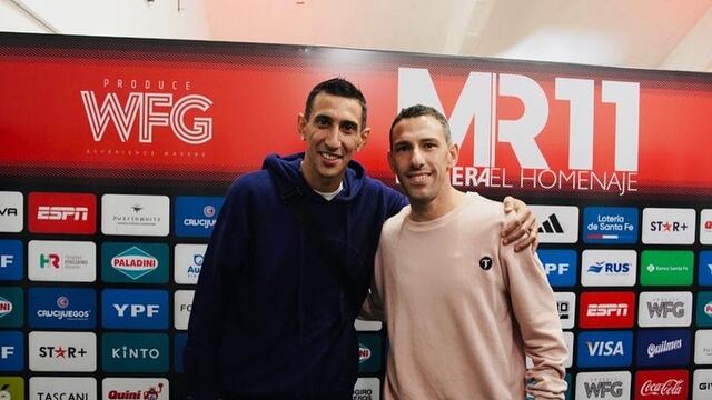 El futbolista y la "Fiera" compartieron una noche histórica en la cancha de Newell's.