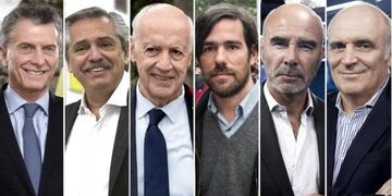 Los candidatos a ser presidentes: Mauricio Macri, Alberto Fernández, Roberto Lavagna, Nicolás del Caño, Gómez Centurión y José Luis Espert\u002E