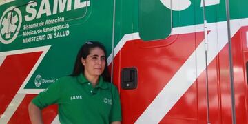 Paola Garbalena, la primera mujer chofer del SAME (Gobierno de la Ciudad)\u002E