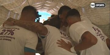 La arenga de los jugadores de Belgrano en la previa del Patronato\u002E