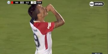 Botta festeja el gol ante Independiente\u002E (Foto: Captura de video)