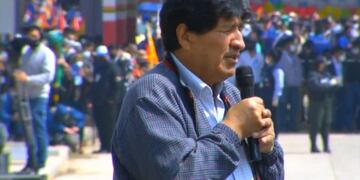 Evo Morales habló en La Quiaca antes de regresar a Bolivia (Télam)\u002E