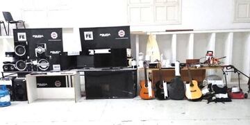 Elementos robados que ahora fueron recuperados en allanamientos\u002E (Fiscalía de Rosario)