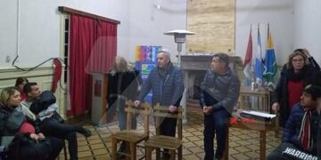 El Intendente Jorge Fabrissin, junto al legislador departamental Carlos Presas\u002E (Foto Radio Nexo)