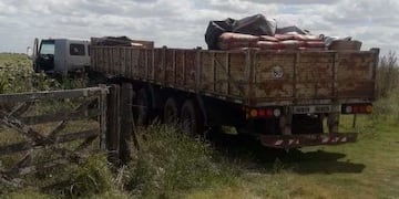 Camion robado con cemento
