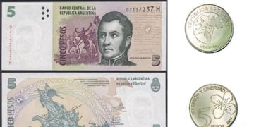 El BCRA sacará de circulación los billetes de 5 pesos