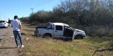 Una camioneta volcó en la Autopista de las Serranías Puntanas\u002E