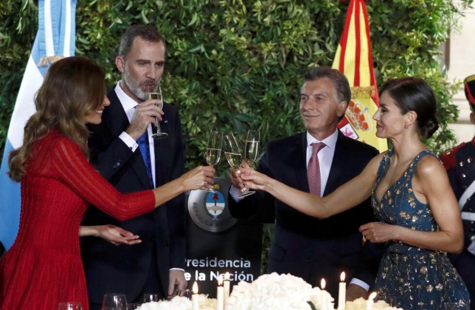 Mauricio Macri y Juliana Awada, en la cena de honor con los reyes de España