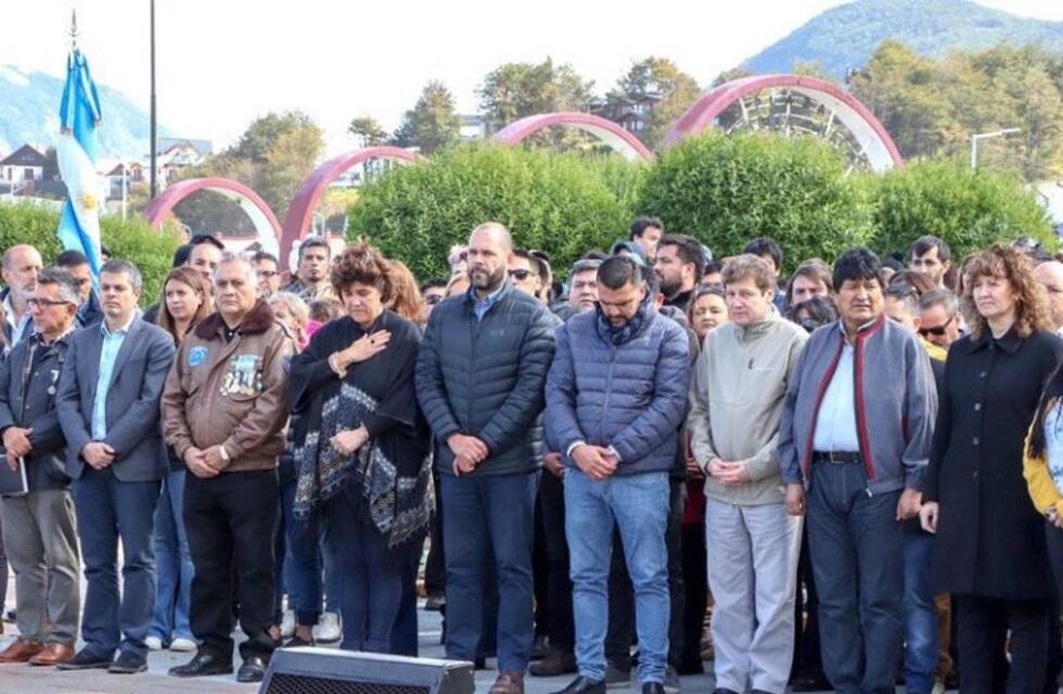 Melella homenajeó a los héroes de Malvinas en la visita de Evo Morales a Ushuaia