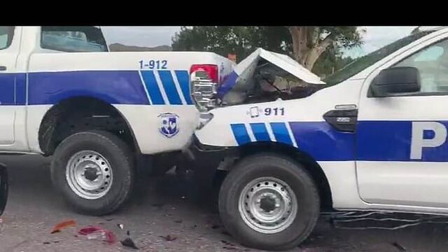Choque en cadena de las camionetas 0km de la Policía de San Luis\u002E