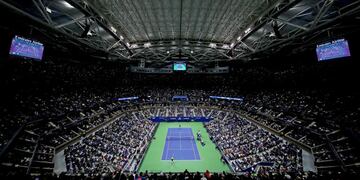 (FILES) In this file photo taken on September 05, 2019 a general view of Arthur Ashe Stadium during the Men's Singles semi-final match between Matteo Berrettini of Italy and Rafael Nadal of Spain on day twelve of the 2019 US Open at the USTA Billie Jean King National Tennis Center in the Queens borough of New York City\u002E P - The US Open tennis tournament is to go ahead as planned pending formal government approval, the New York Times reported on June 15, 2020\u002E (Photo by Mike Stobe / GETTY IMAGES NORTH AMERICA / AFP)