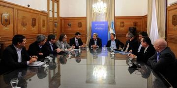 José Labroca junto a Frigerio y Dujovne