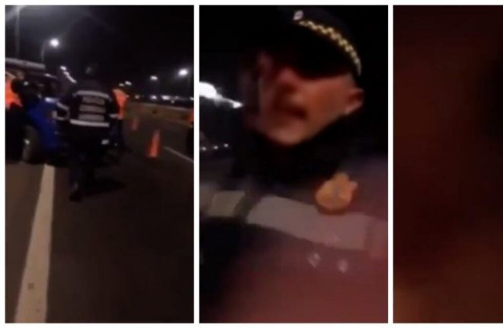 Filman a un agente de la Policía Caminera atacando a un conductor en pleno control