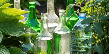 No es por moda: el motivo por el que se colocan botellas de plásticos con agua entre las plantas
