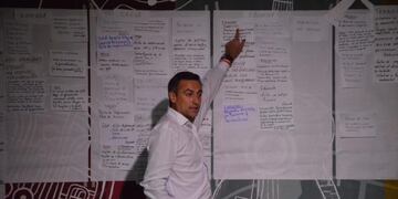 Ramón Mestre en campaña por el sur de la provincia de Córdoba\u002E (Prensa UCR)