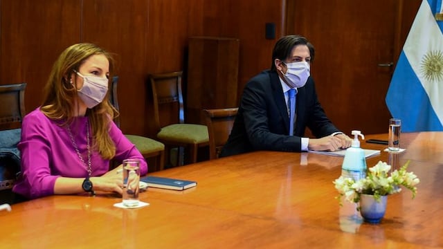 Nicolás Trotta y Soledad Acuña en la reunión que mantuvieron por el regreso de las clases (Foto: NA)