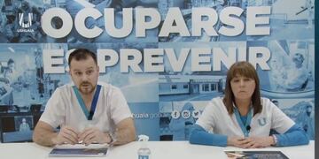 Dr Lucas Corradi y Dra Basombrio integrantes del departamento de infectología de la Municipalidad de Ushuaia y autores del estudio sobre Covid.