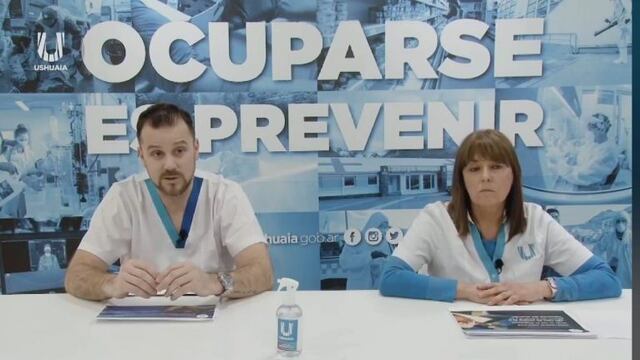 Dr Lucas Corradi y Dra Basombrio integrantes del departamento de infectología de la Municipalidad de Ushuaia y autores del estudio sobre Covid.