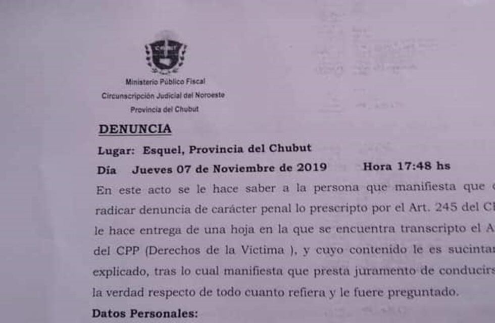 Esquel: estatales denunciaron a Massoni