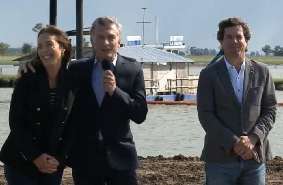 Macri recorrió obras en la cuenca del río Salado y bromeó con su apodo de "gato"