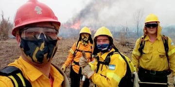 Brigadistas del Parque Nacional Lihué Calel (APN)