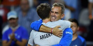 Diego Schwartzman y Daniel Orsanic\u002E (AP Photo/Gustavo Garello)