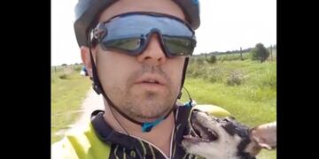 La perrita rescatada por el ciclista de Bell Ville\u002E