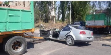 Impactante choque en Rivadavia\u002E